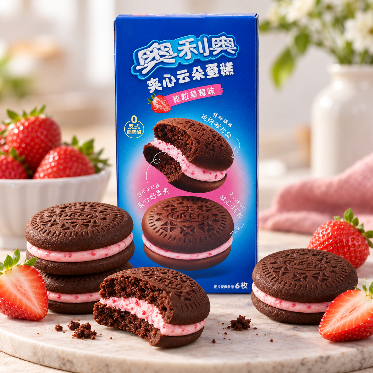 Oreo Soft Snack Cakes (Strawberry Flavor)