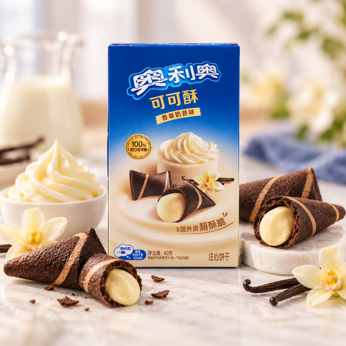 Oreo Mini Cocoa Pastry Vanilla Milkshake Flavor 40g