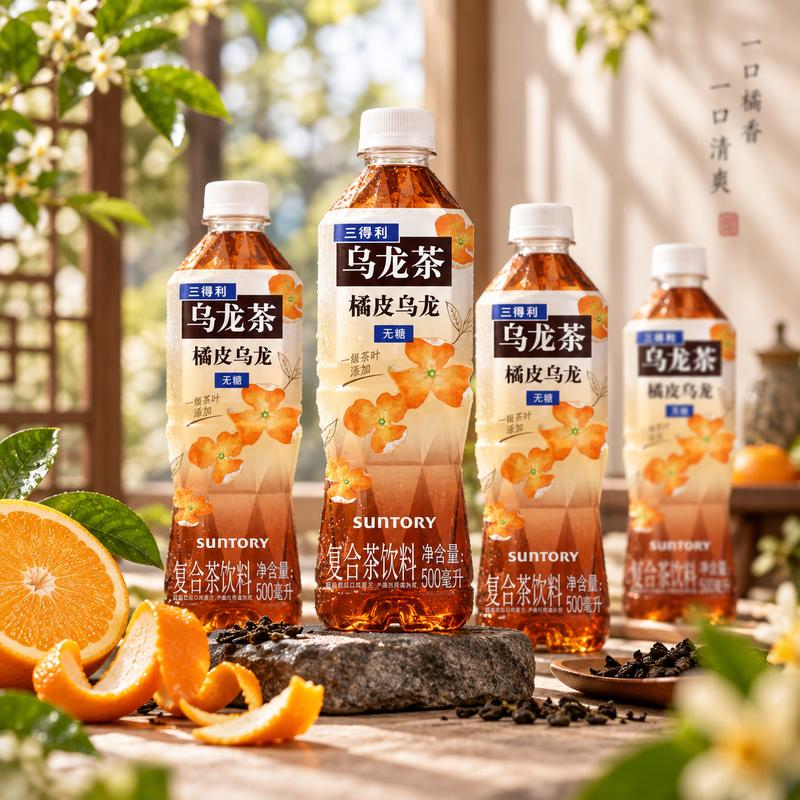 SUNTORY Sugar Free Tangerine Peel Oolong Tea 500ml