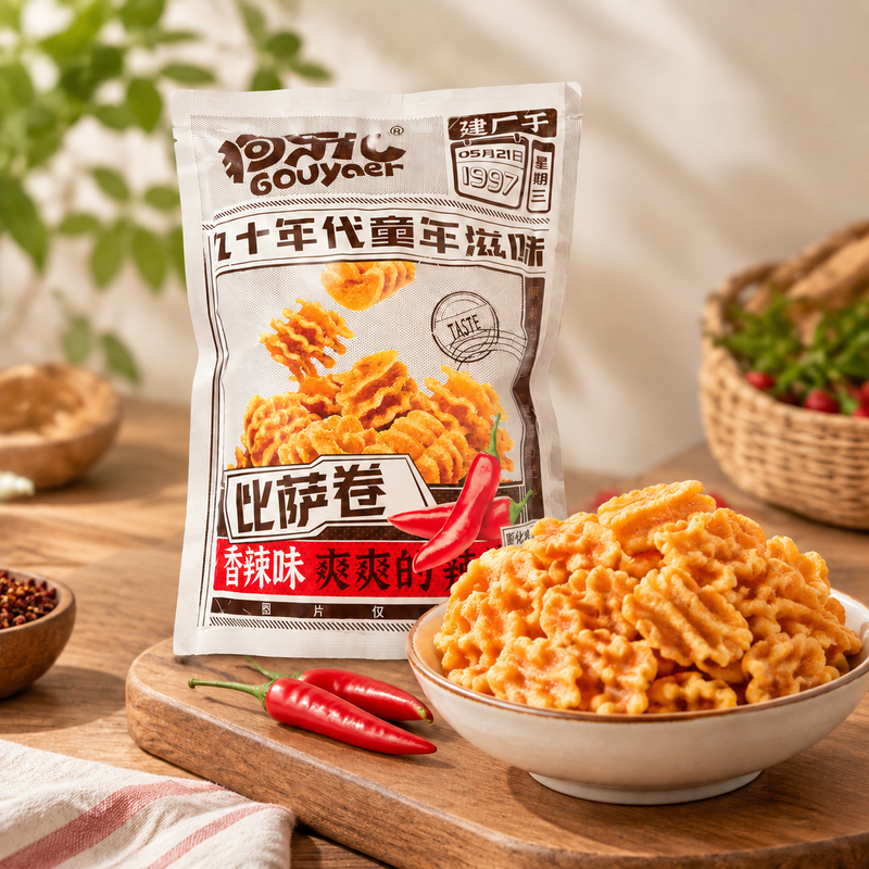 Gouyaer Pizza Roll Snacks, Spicy, 188g