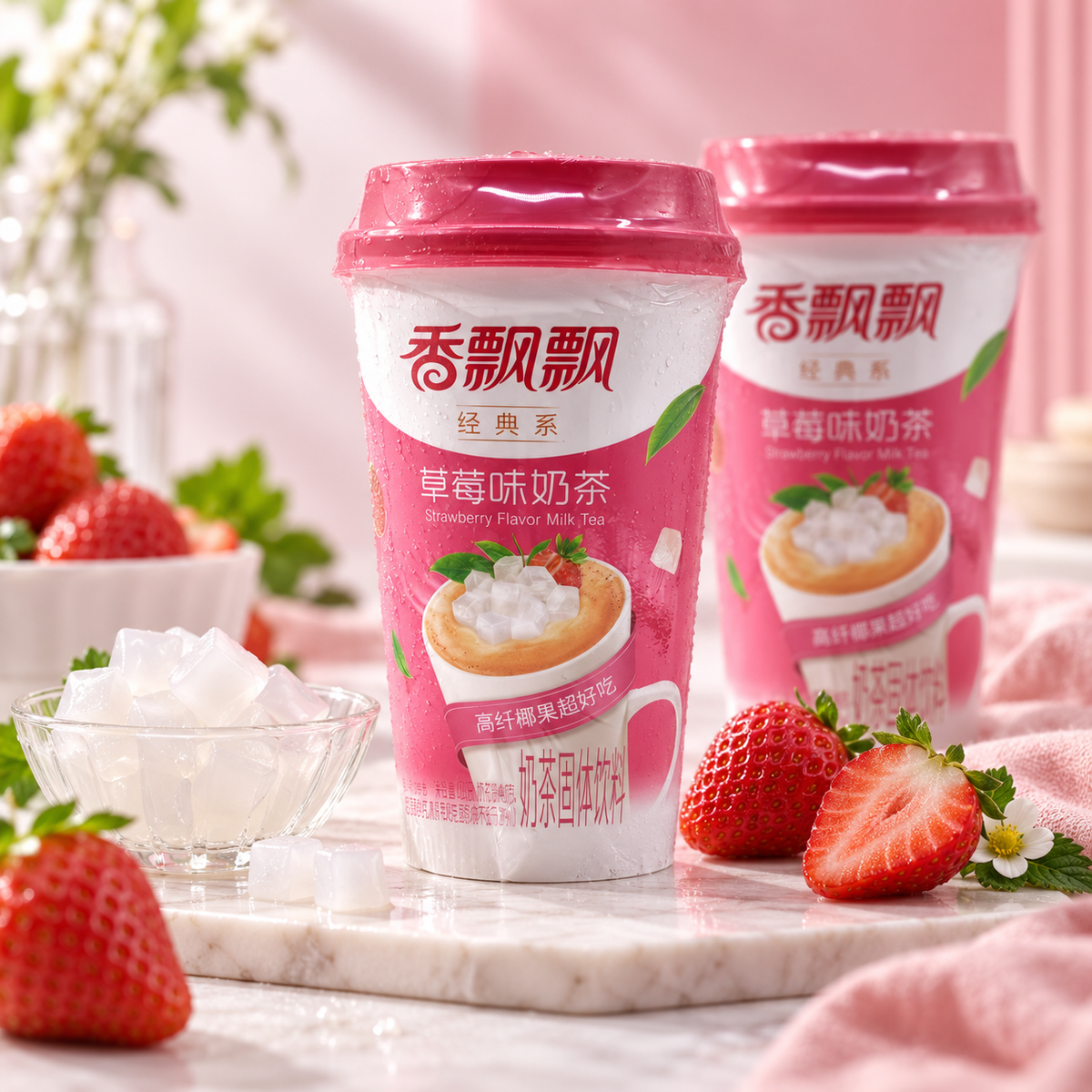Xiang Piao Piao Strawberry Milk Tea