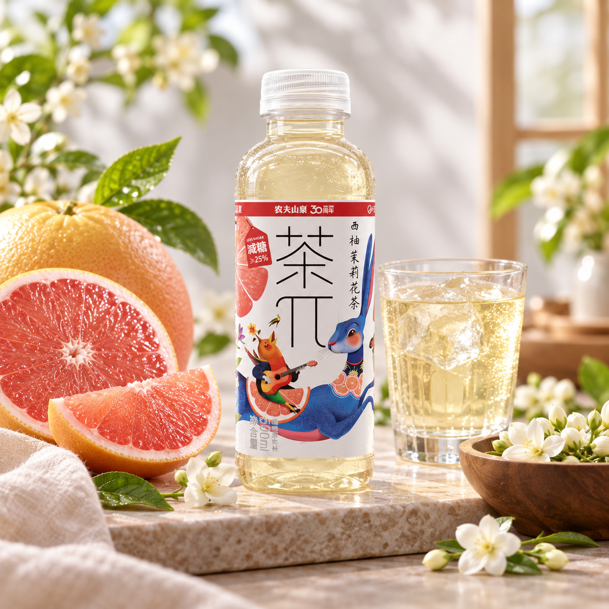NongFu Cha Pi Grapefruit Jasmine Tea 500ml