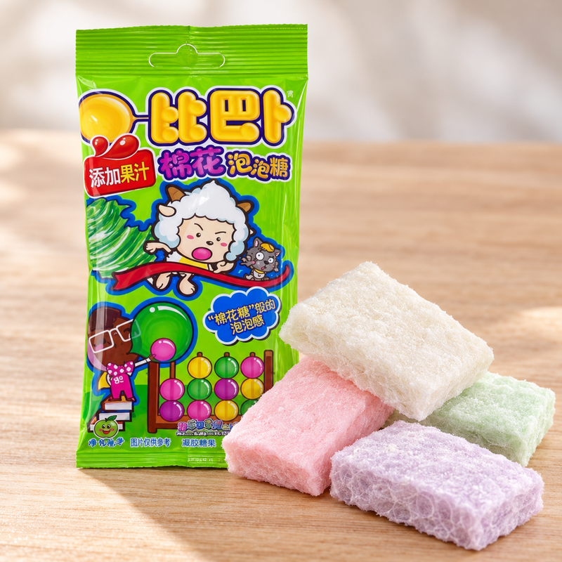 Big Babol Cotton Candy Bubble Gum, Green Apple Flavor
