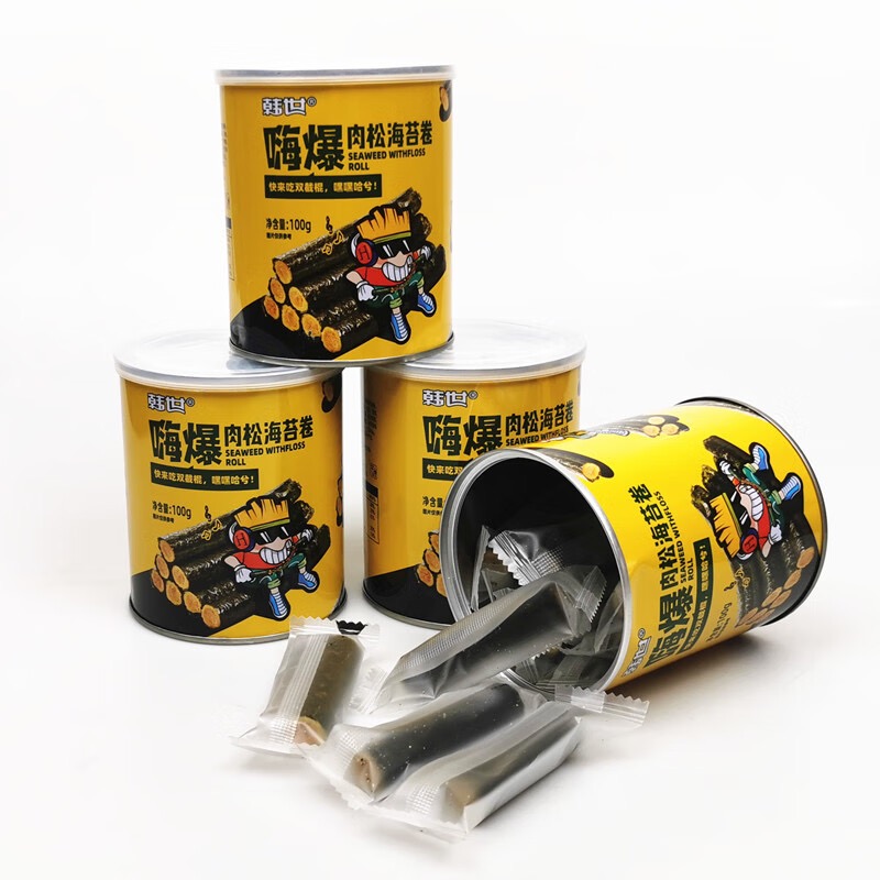 韩世嗨爆肉松海苔卷罐装90g 商品图片